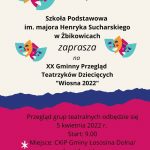 [Łososina Dolna]: XX Gminny Przegląd Teatrzyków Dziecięcych “Wiosna 2022”