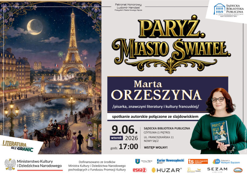 plakat spotkanie autorskie Paryż Miasto Świateł
