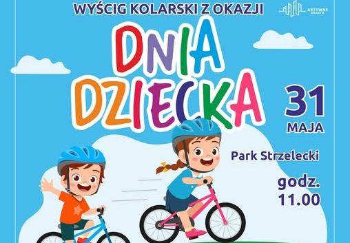 plakat wyścig kolarski z okazji Dnia Dziecka