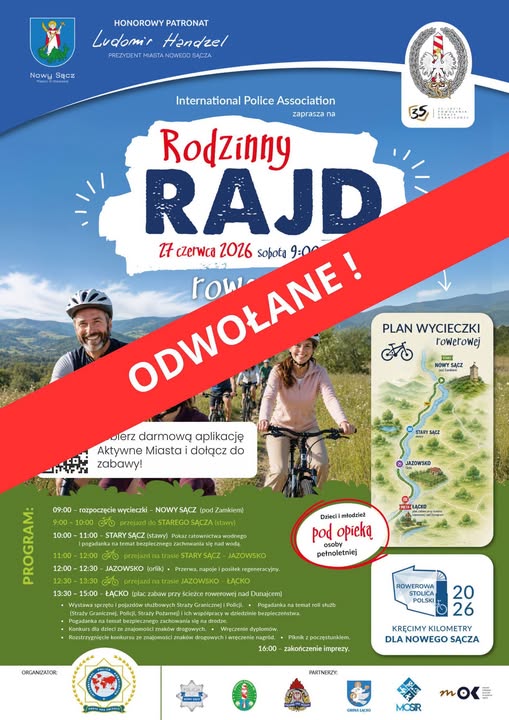 plakat rajd rodzinny odwołane