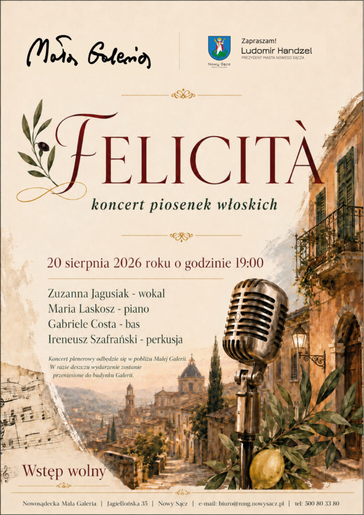 plakat koncert piosenek włoskich