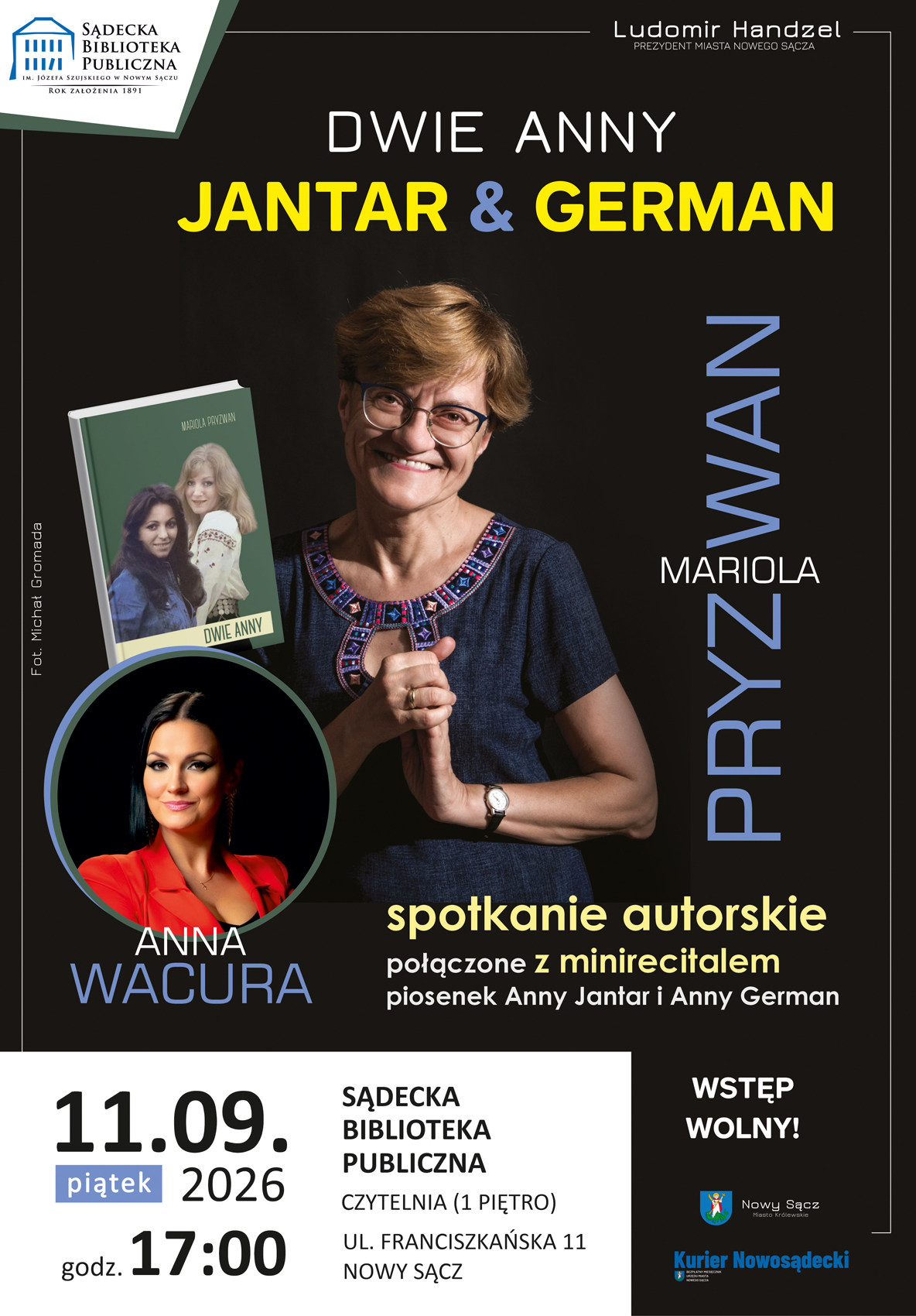 spotkanie autorskie z Mariolą Pryzwan plakat spotkanie autorskie z Mariolą Pryzwann