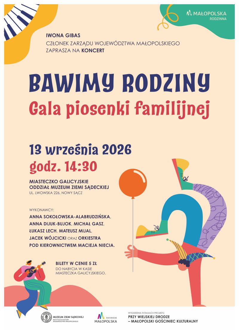 plakat „BAWIMY RODZINY” Gala piosenki familijnej