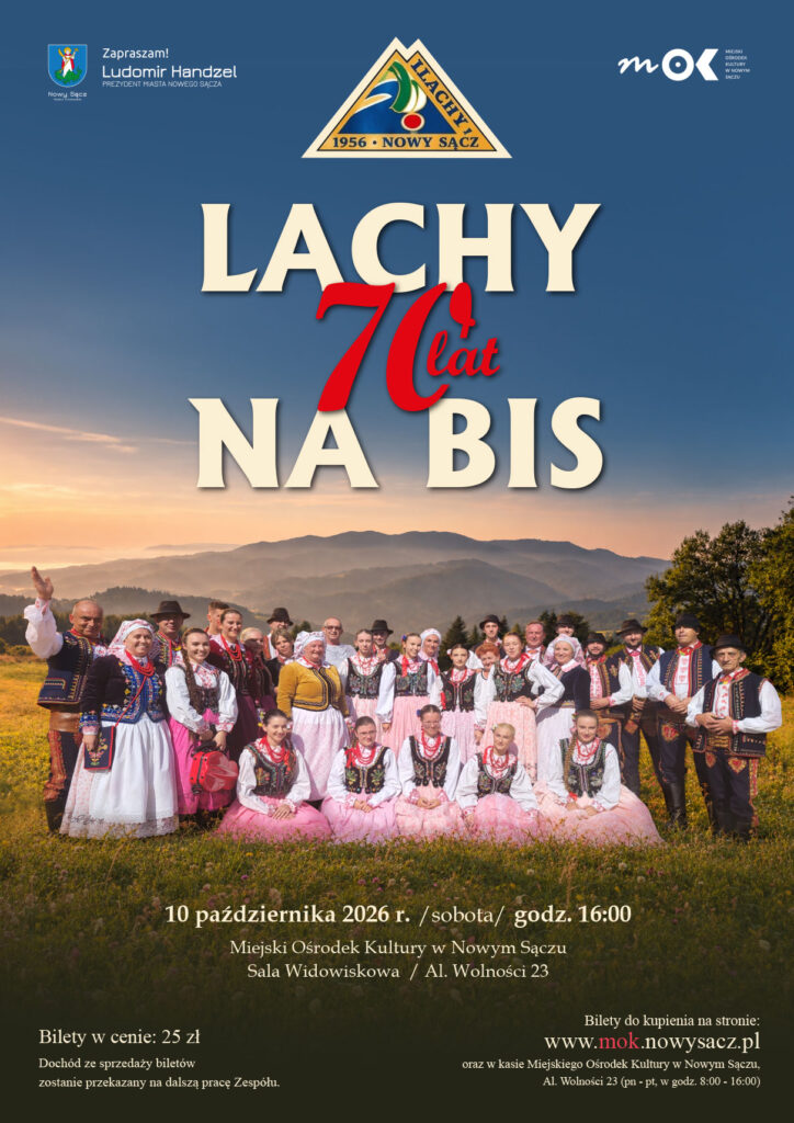 plakat koncertu jubileuszowego Lachy 70 Lat Na Bis
