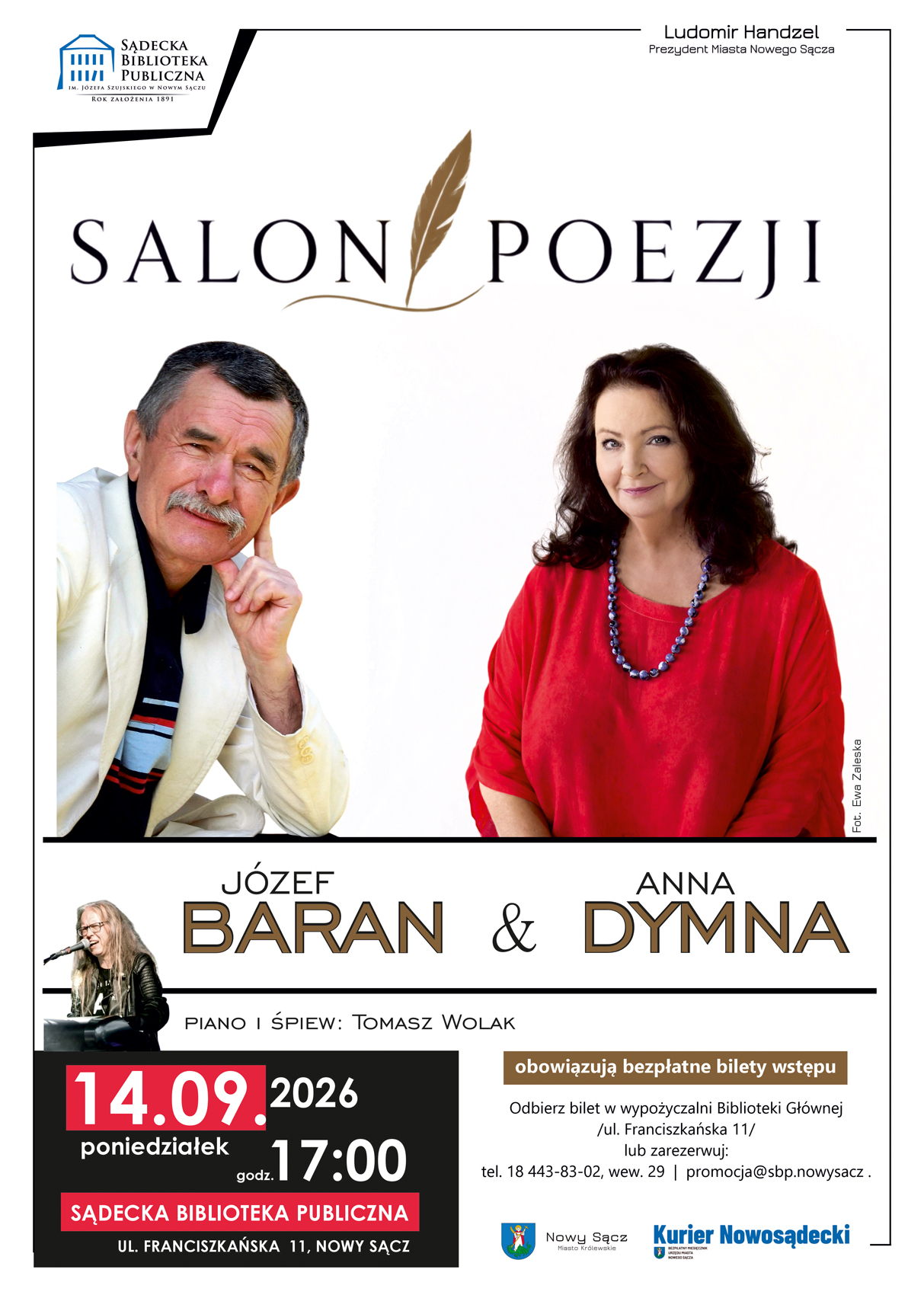 plakat Salon poezji Anna Dymna i Józef Baran