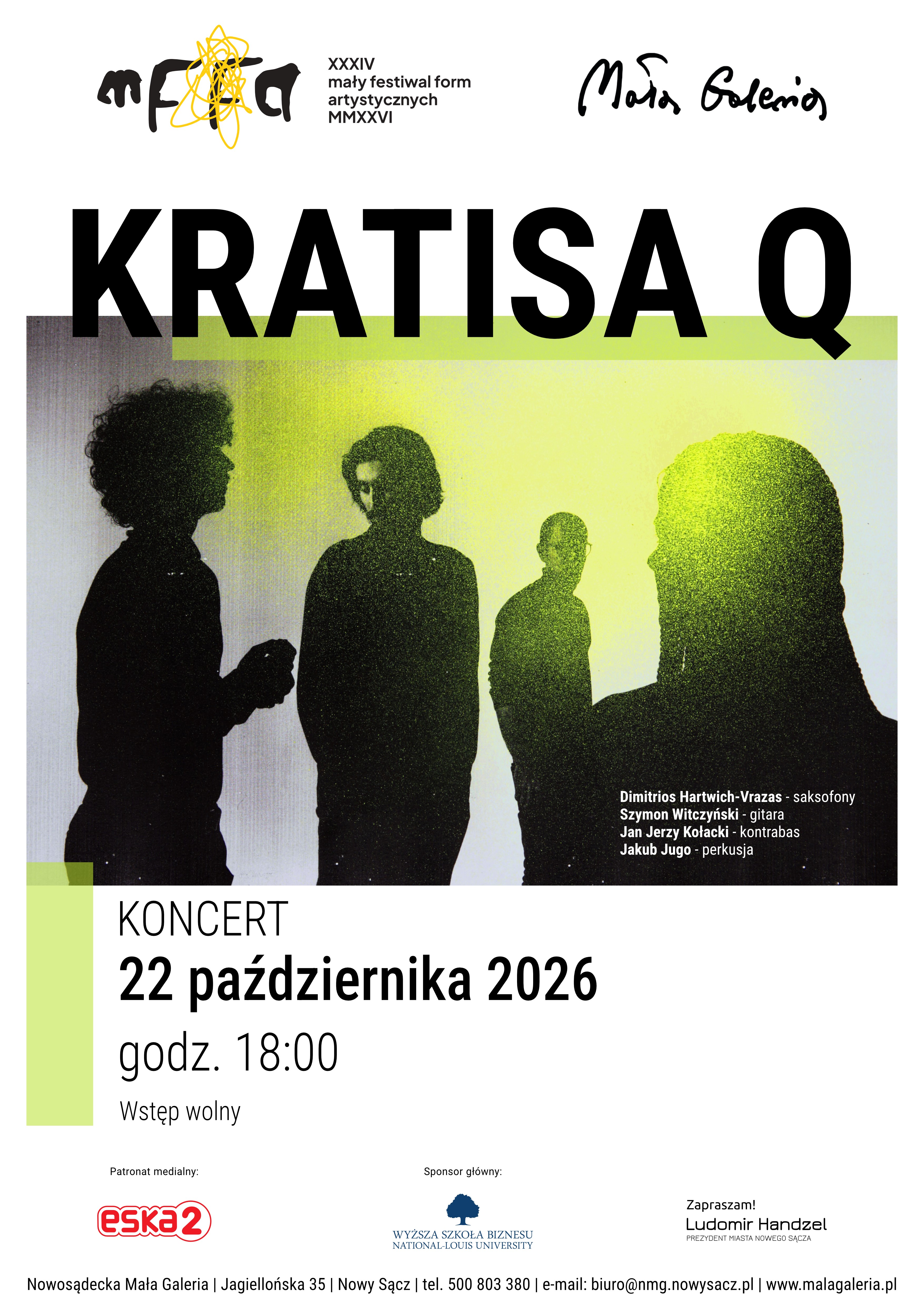 plakat koncertu zespołu KRATISA Q plakat koncertu zespołu KRATISA Q
