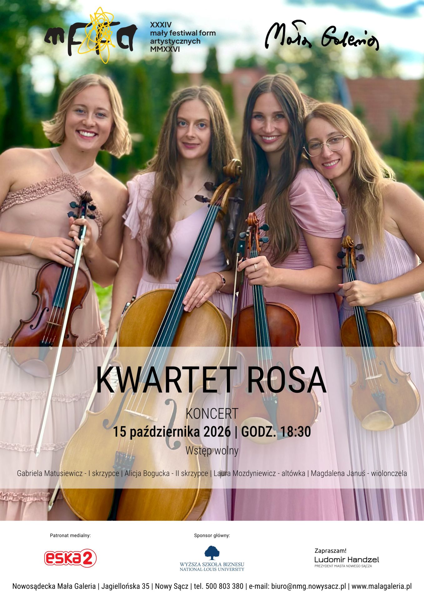Koncert Kwartetu Rosa plakat Kwartet Rosa