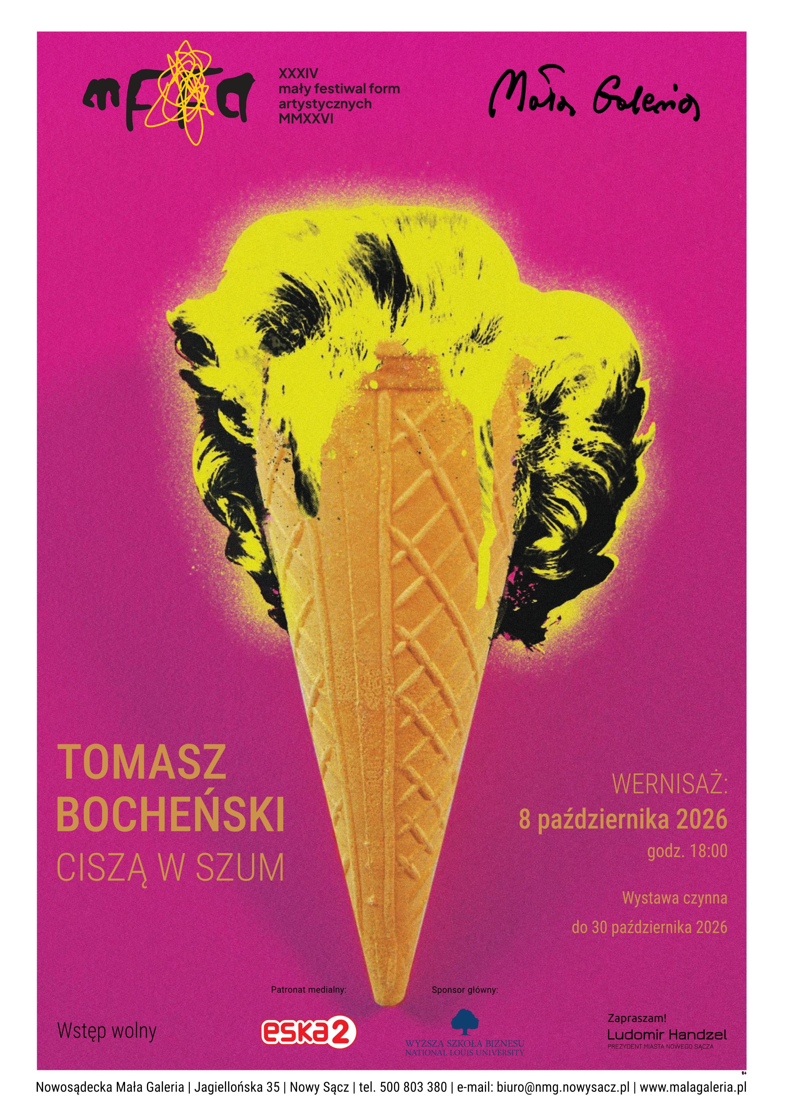 Plakat wernisażu wystawy „CISZĄ W SZUM”