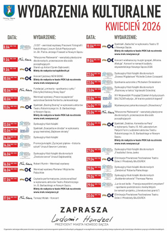 Wydarzenia Kulturalne w Nowym Sączu - kwiecień 2026