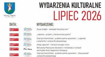 Wydarzenia kulturalne w Nowym Sączu - lipiec  2026