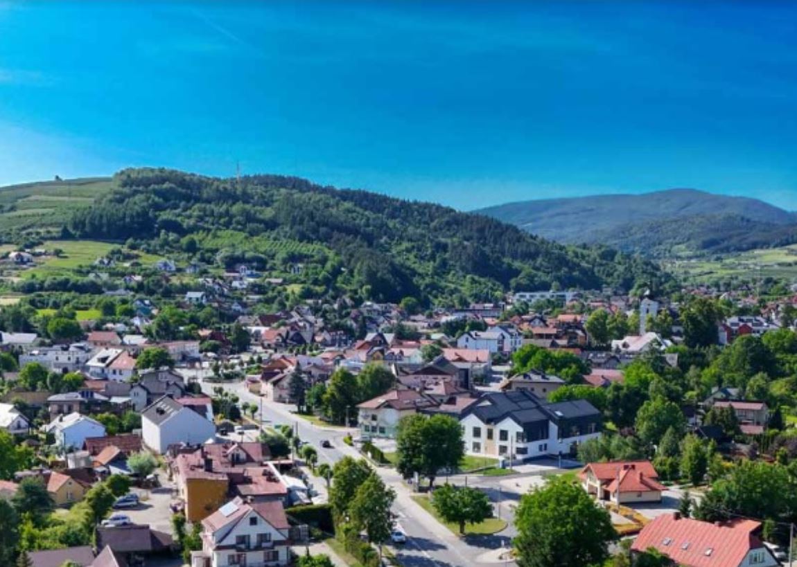 Panorama na Łącko