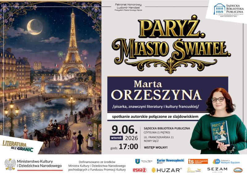plakat spotkanie autorskie Paryż Miast Świateł 