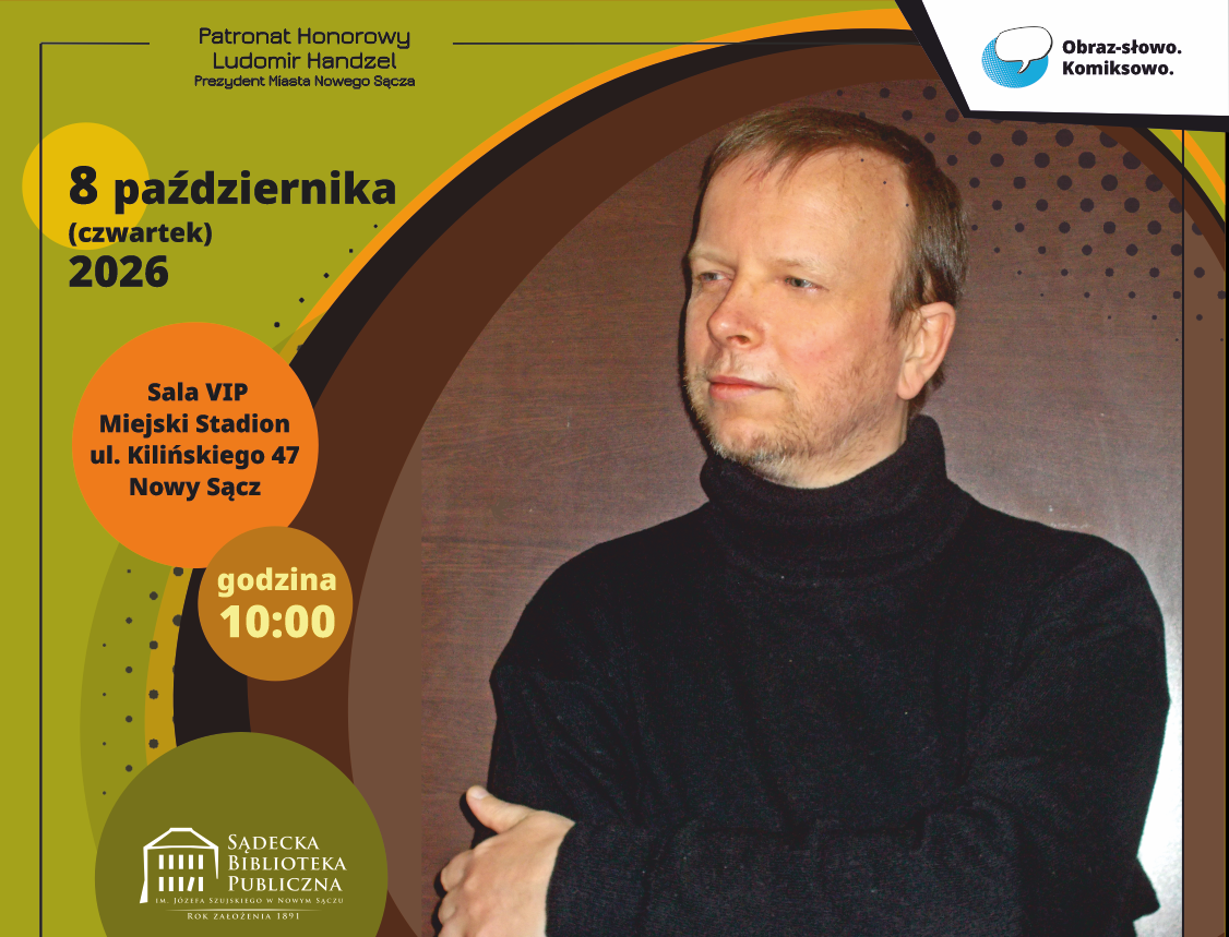 plakat spotkania autorskiego z Pawłem Chmielewskim