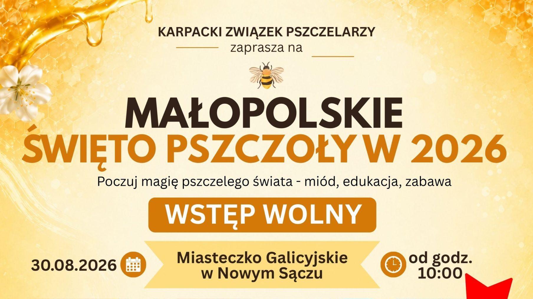 plakat wydarzenia Małopolskie Święto Pszczoły w 2026