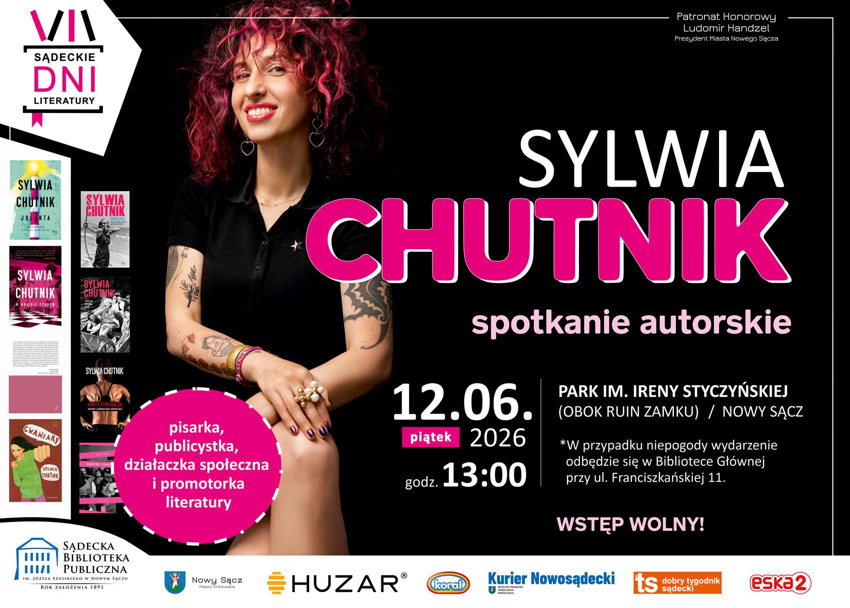 plakat spotkanie autorskie _Sylwia Chutnik