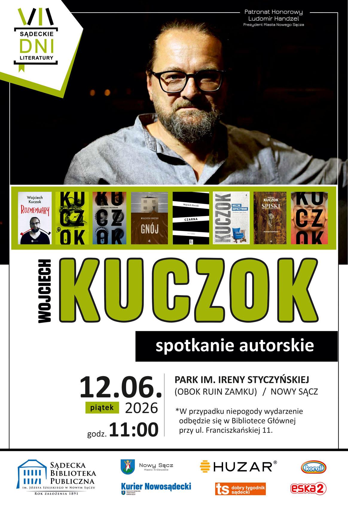 plakat spotkanie autorskie  z Wojciechem Kuczokiem