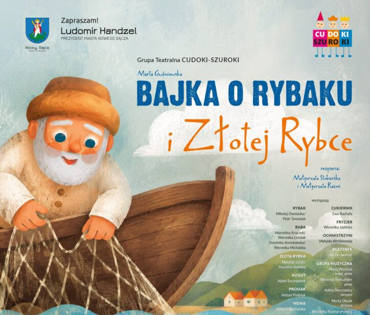 plakat spektaklu teatralnego "Bajka o Złotej Rybce"