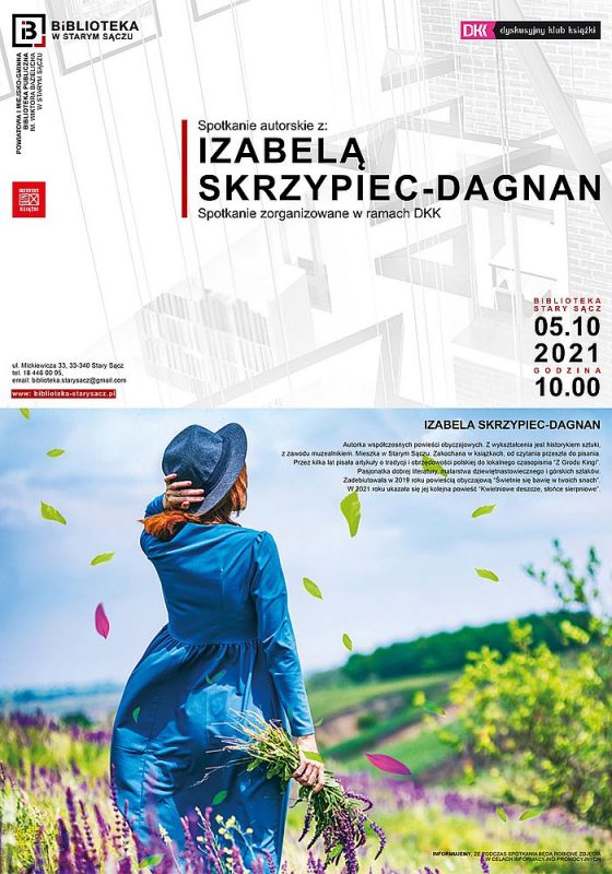 Plakat Spotkanie autorskie Izabela Skrzypiec-Dagnan