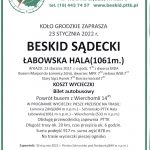 Plakat wycieczki PTTK Beskid Sądecki