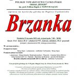 Plakat wycieczki pieszej Brzanka - PTT