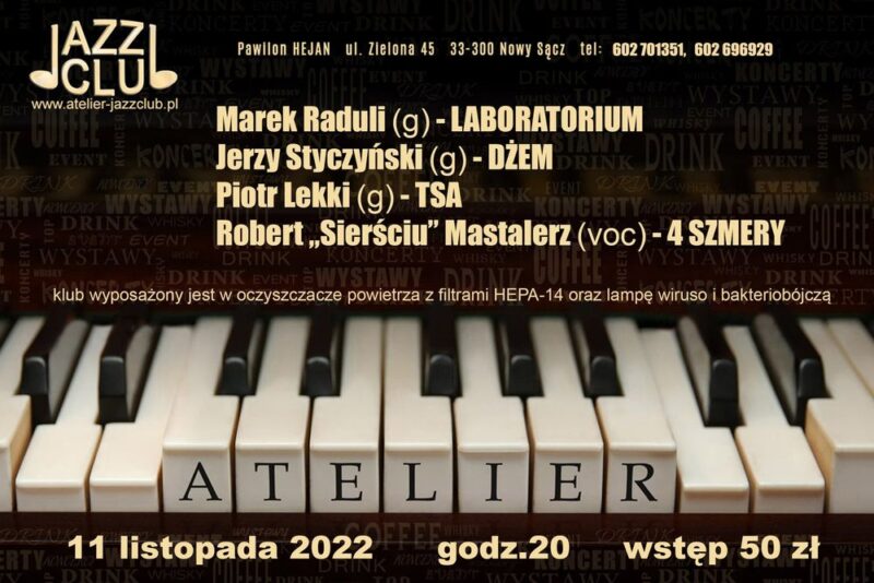 Plakat koncertu w Atelier Jazz Club
