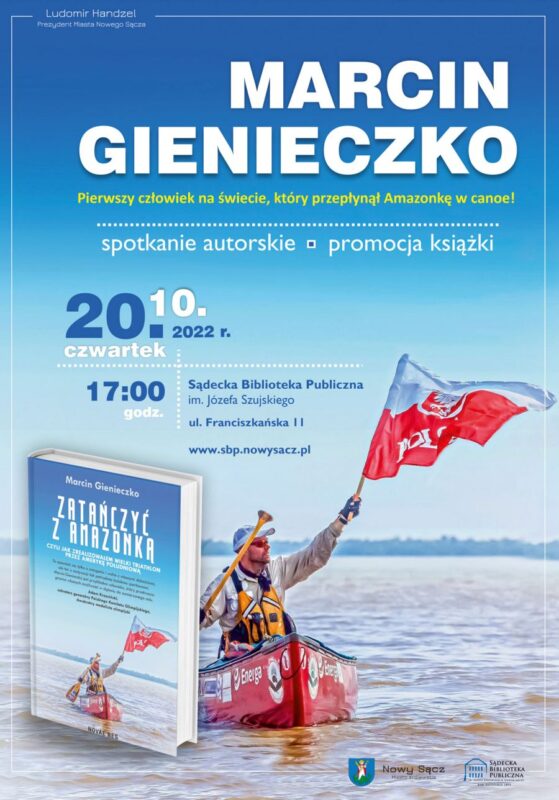 Plakat Marcin Gienieczko promocja książki