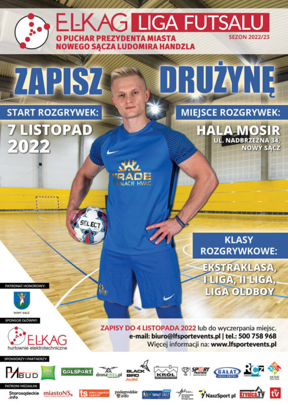 Plakat EL-KAG – liga futsalu 2022/2023