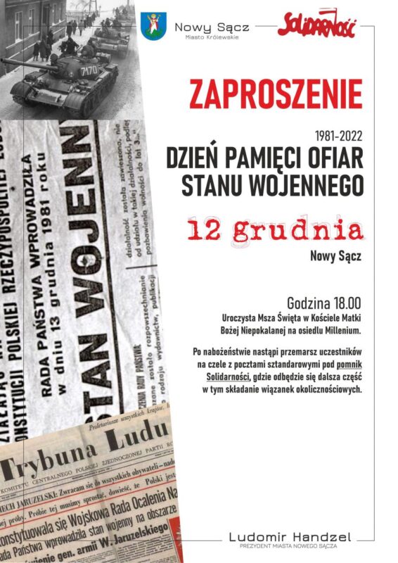 Plakat Dzień Pamięci Ofiar Stanu Wojennego 1981-2022