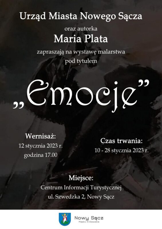 Plakat wystawy Emocje autorstwa Marii Platy