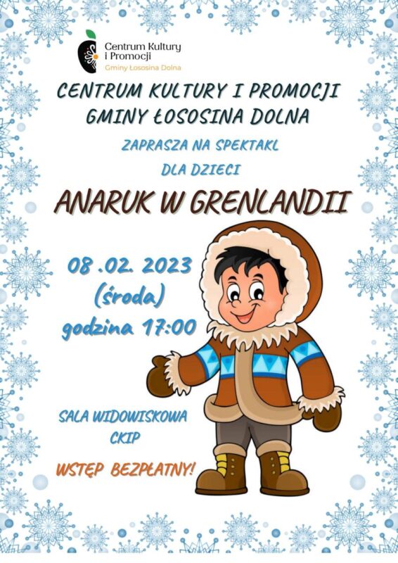 Plakat spektaklu dla dzieci Anaruk w Grenlandii