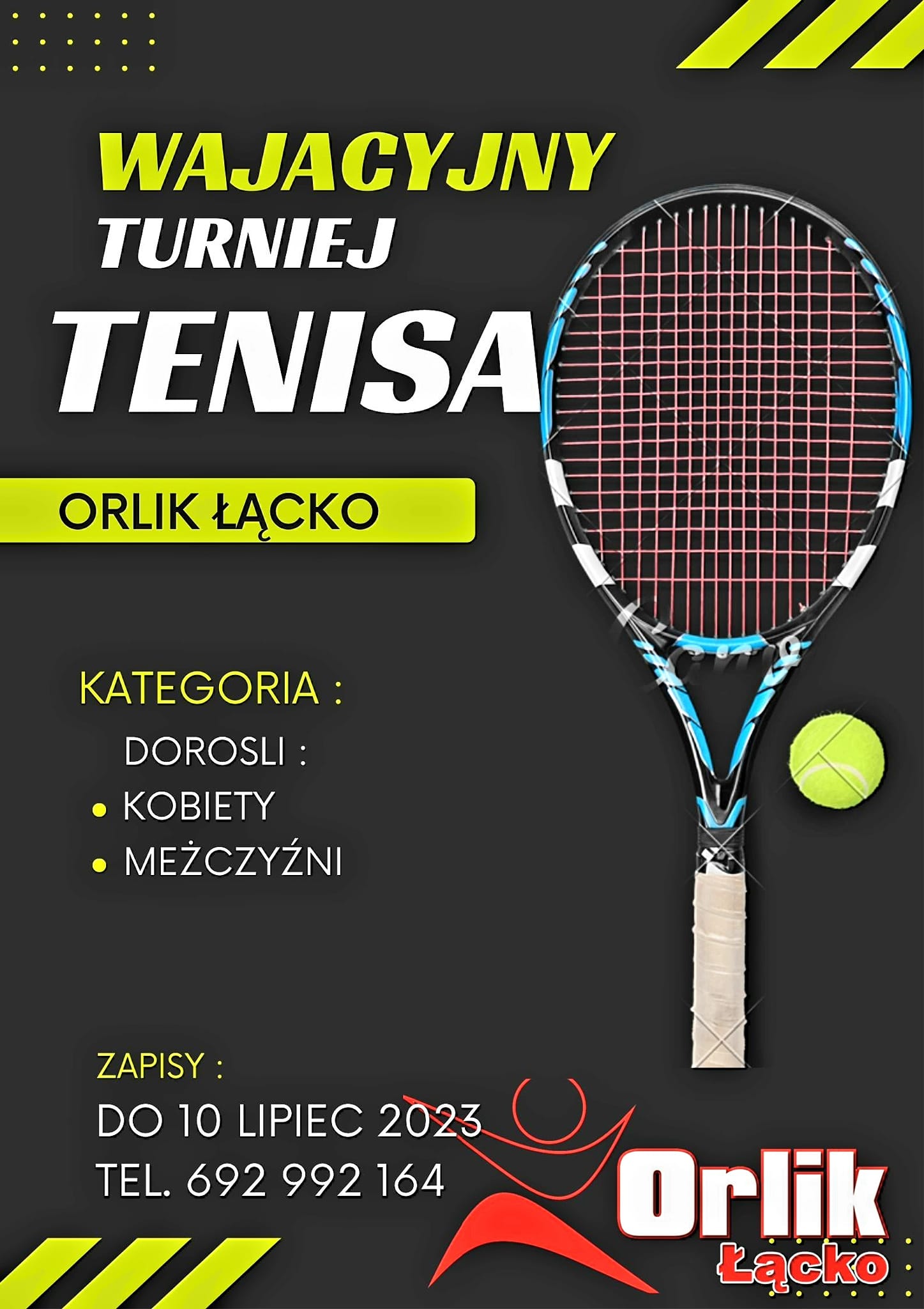 Wakacyjny turniej tenisa Orlik Łącko