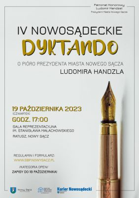 [wydarzenie]: IV Nowosądeckie Dyktando o Pióro Prezydenta Miasta Nowego Sącza Ludomira Handzla