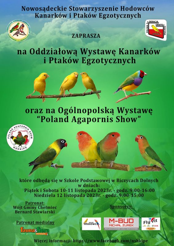 [Biczyce Dolne]: Oddziałowa Wystawa Kanarków i Ptaków Egzotycznych oraz Ogólnopolska Wystawa ”Poland Agapornis Show”