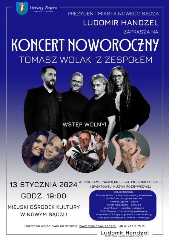 [wydarzenie]: Koncert Noworoczny – Tomasz Wolak z Zespołem