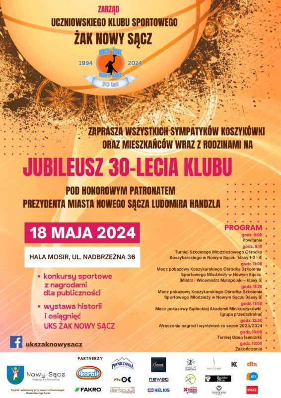 [wydarzenie]: Jubileusz 30-lecia Uczniowskiego Klubu Sportowego ŻAK Nowy Sącz