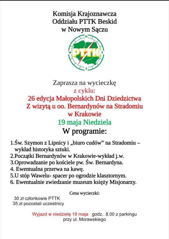 26 edycja Małopolskich Dni Dziedzictwa Z wizytą u oo. Bernardynów na Stradomiu w Krakowie, 19 maja 2024 r.