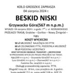 Wycieczka Beskid Niski, Grzywacka Góra, 4 sierpnia 2024 r.