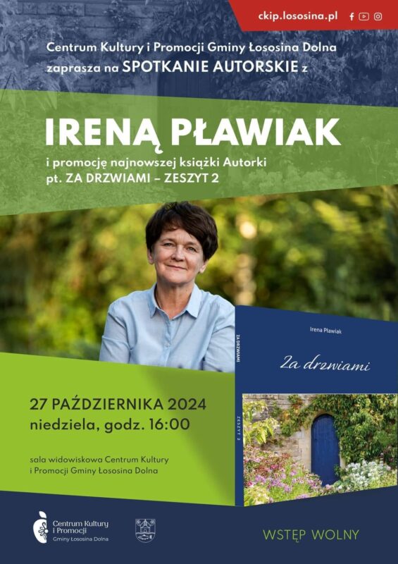 [Łososina Dolna]: Spotkanie autorskie z Ireną Pławiak oraz promocja książki „Za drzwiami – Zeszyt 2”