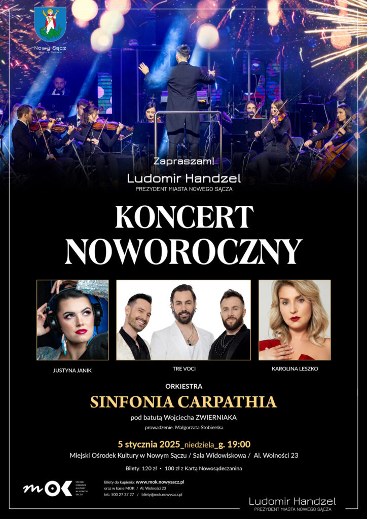 [Wydarzenia]: Koncert Noworoczny - Sinfonia Carpathia oraz soliści TreVoci, Karolina Leszko oraz Justyna Janik