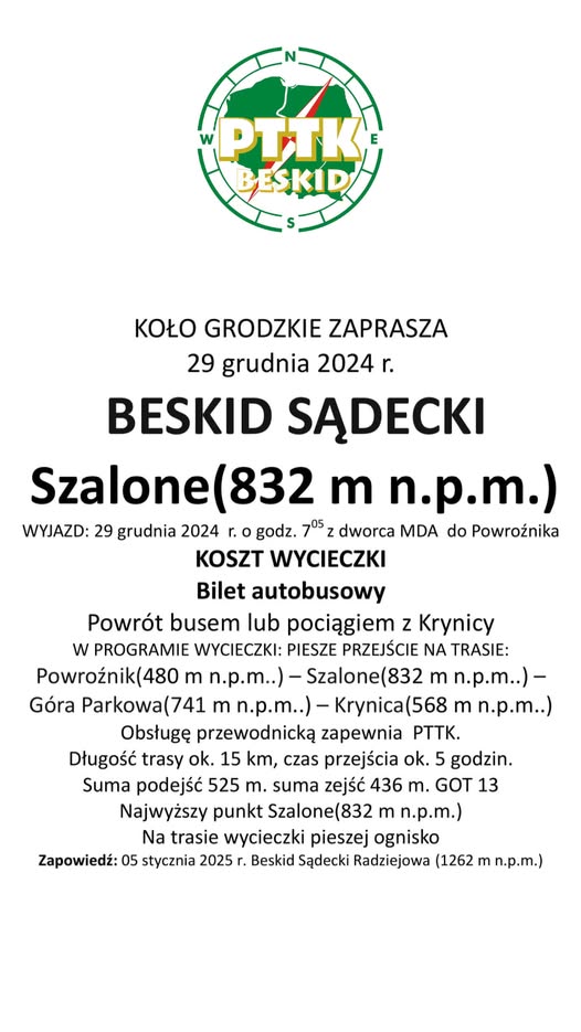 Wycieczka Beskid Sądecki Szalone(832 m n.p.m)