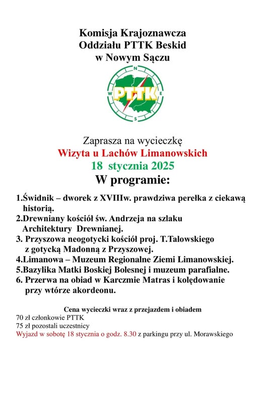 Wycieczka : Wizyta u Lachów Limanowskich 18 stycznia 2025r