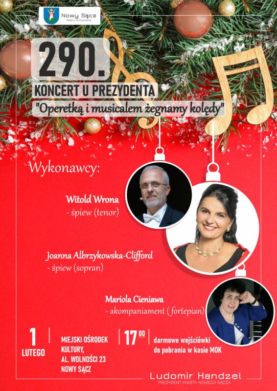 [wydarzenie]: 290. Koncert u Prezydenta ”Operetką i musicalem żegnamy kolędy”