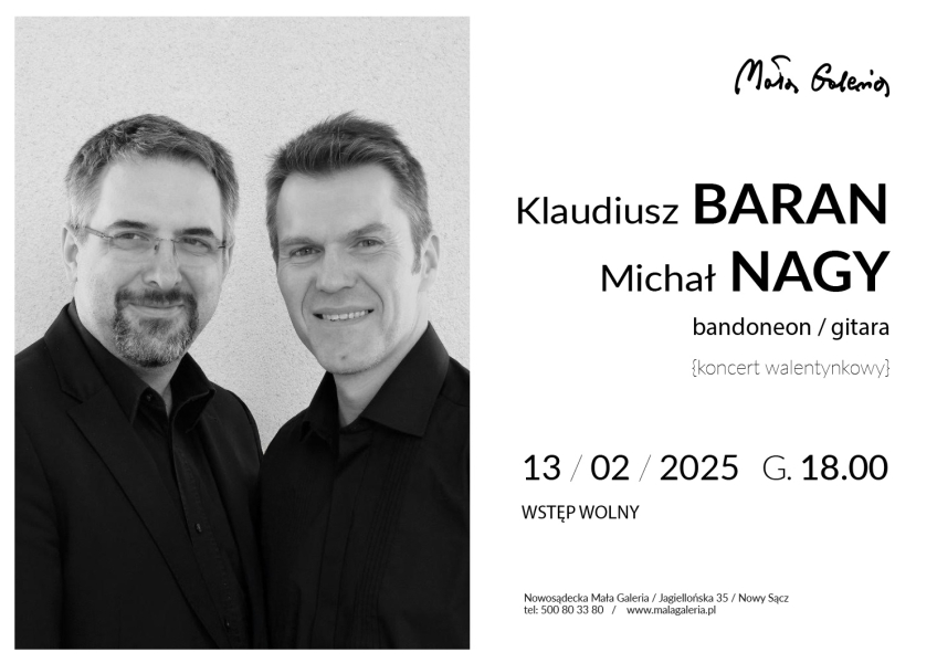 Koncert Walentynkowy w wykonaniu Klaudiusza Baran & Michała Nagy