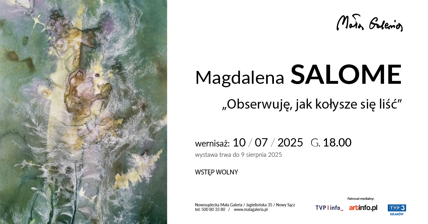 [Wydarzenie]:Wernisaż wystawy Magdaleny Salome „Obserwuję, jak kołysze się liść”