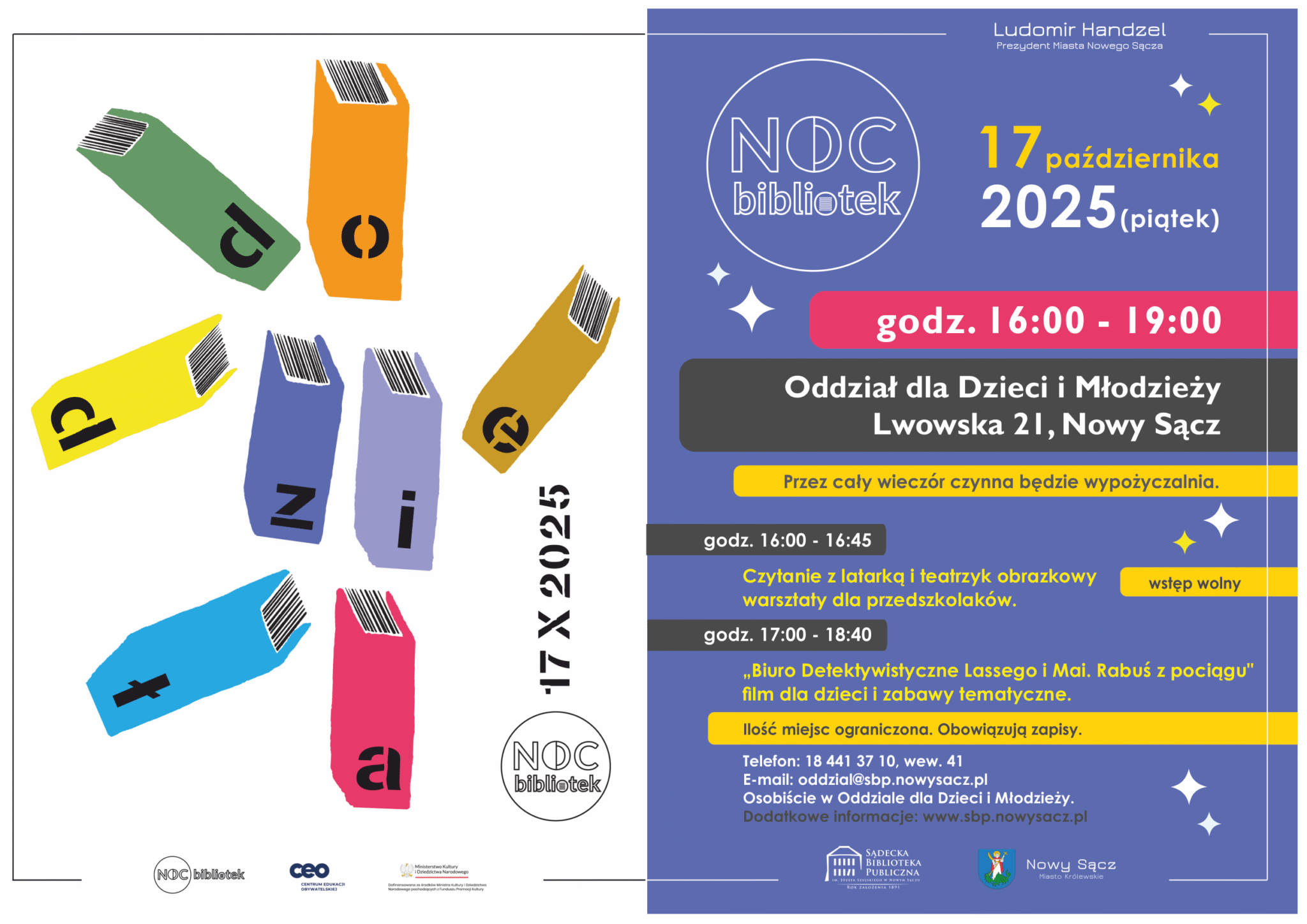 [Wydarzenie]: Noc Bibliotek 2025 w Oddziale dla Dzieci i Młodzieży