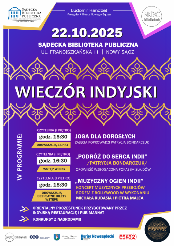 [Wydarzenie]: Wieczór Indyjski w Bibliotece