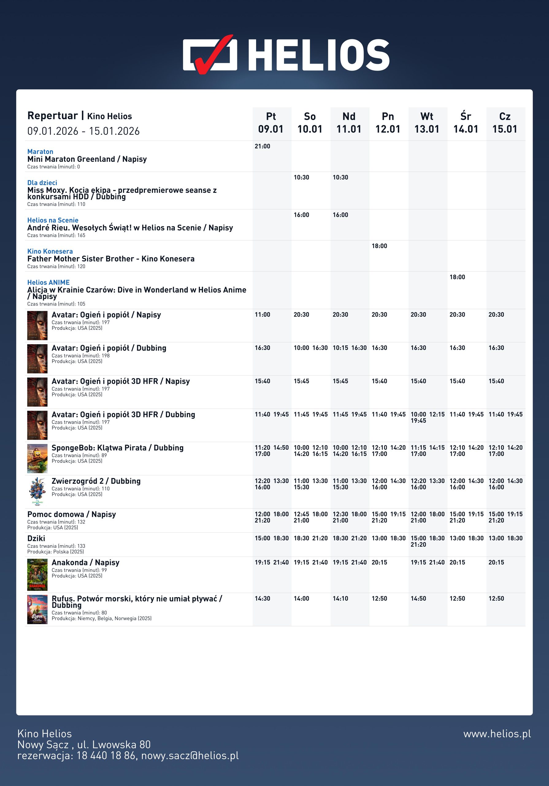 REPERTUAR KINA HELIOS